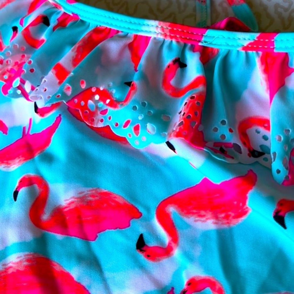 Surf Zone girls flamingo swimsuit in size 10/12 - Picture 7 of 9